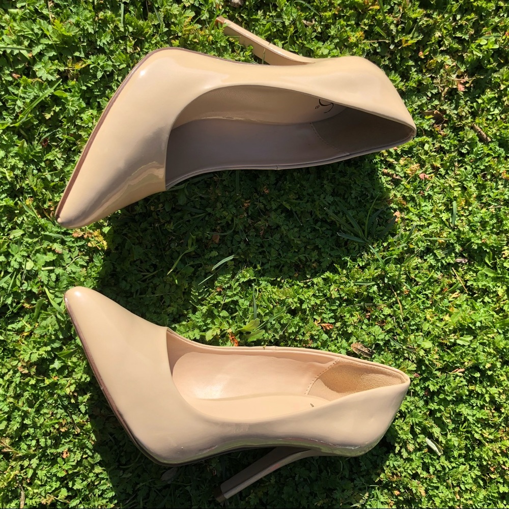 Nude Patent Heels